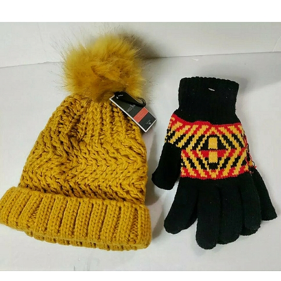 NEW! Westloop Knit Pom Cuff Beanie (Women Winter Hat Skull Cap & Gloves Set). - Picture 3 of 14